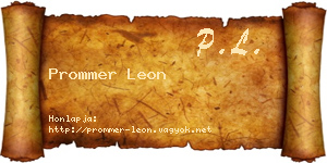 Prommer Leon névjegykártya